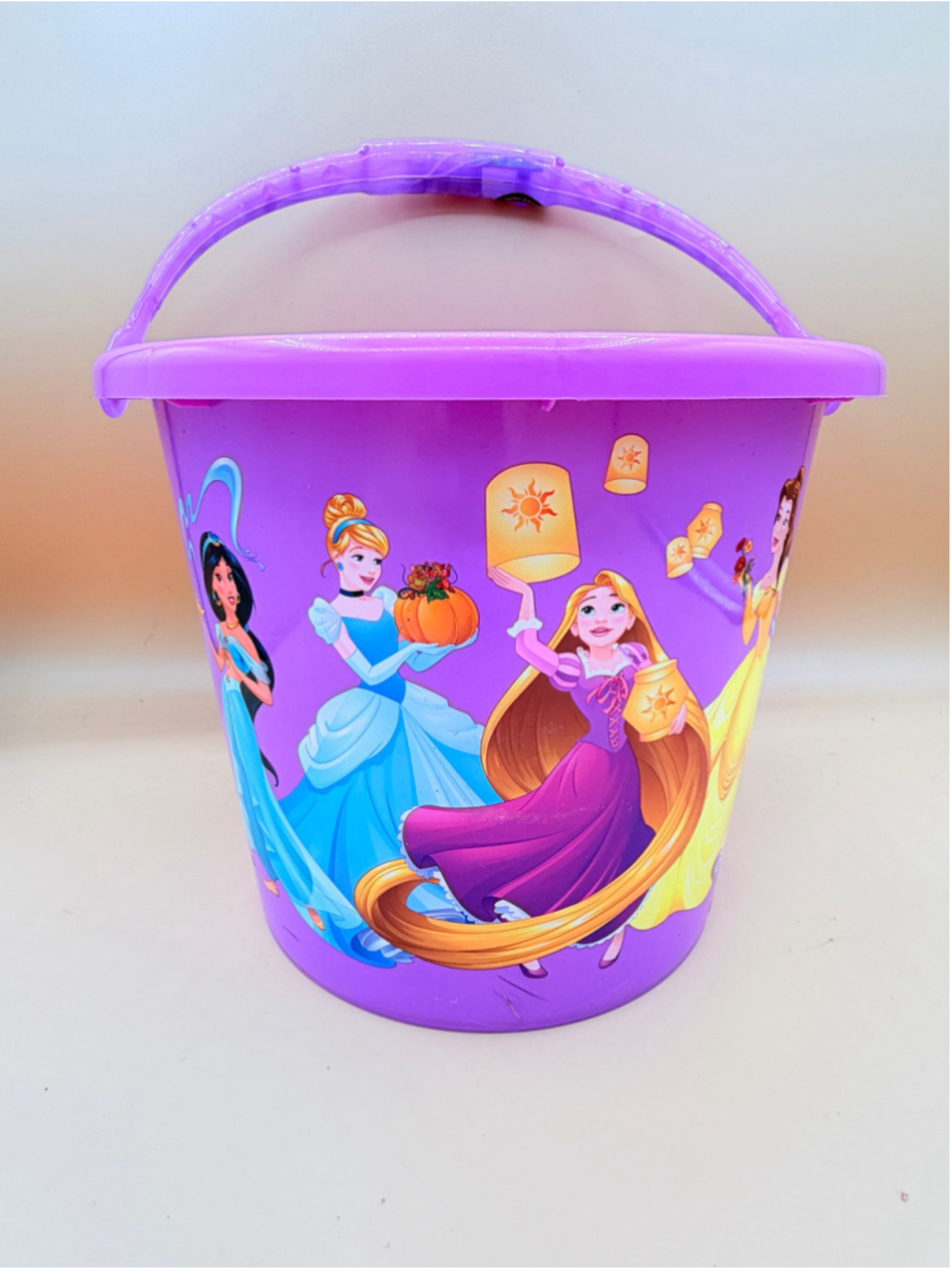 Girls Light-Up Disney Princess Plastic Halloween Bucket One Size Purple Tested